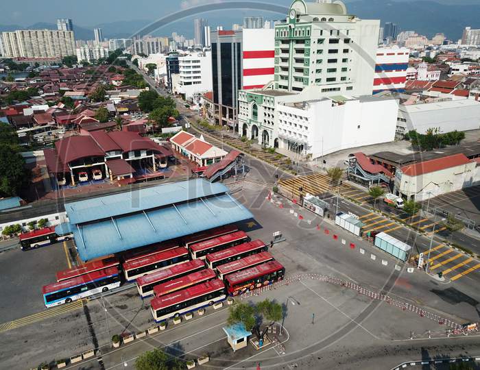 Aerial View Bus Station Rapid Penang At Pengkalan Weld