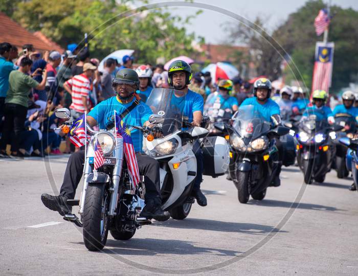 Motorcyclist Join Malaysia Independence Day Parade