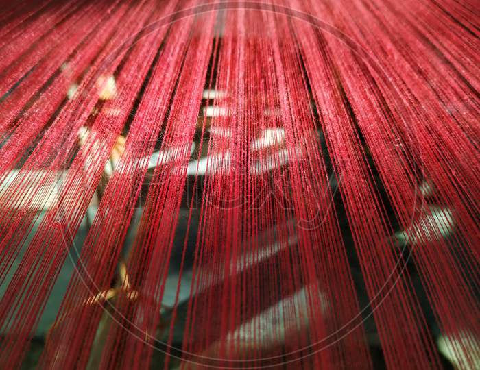 Colorful threads from traditional weaving in assam