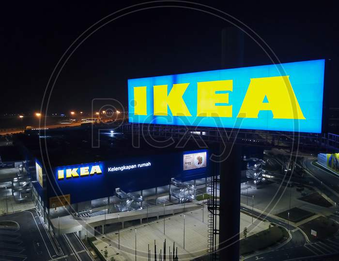 Ikea Signboard At Night