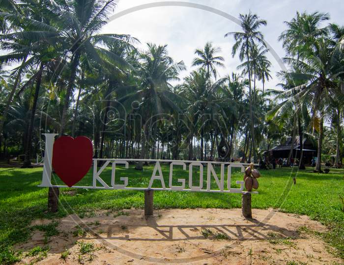 Signboard I Love Kampung Agong At Entrance