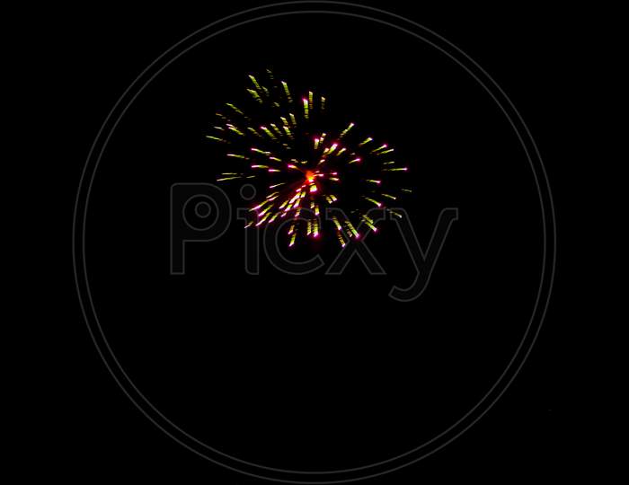 Blurry Colorful Motion Of Fireworks
