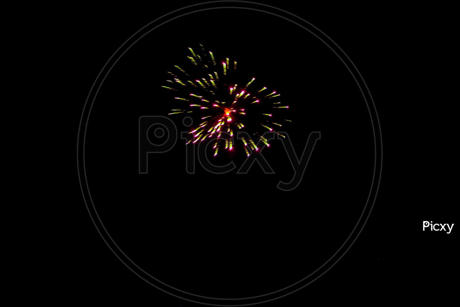 Blurry Colorful Motion Of Fireworks