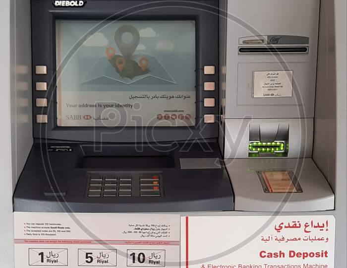 Cash money deposit atm machine