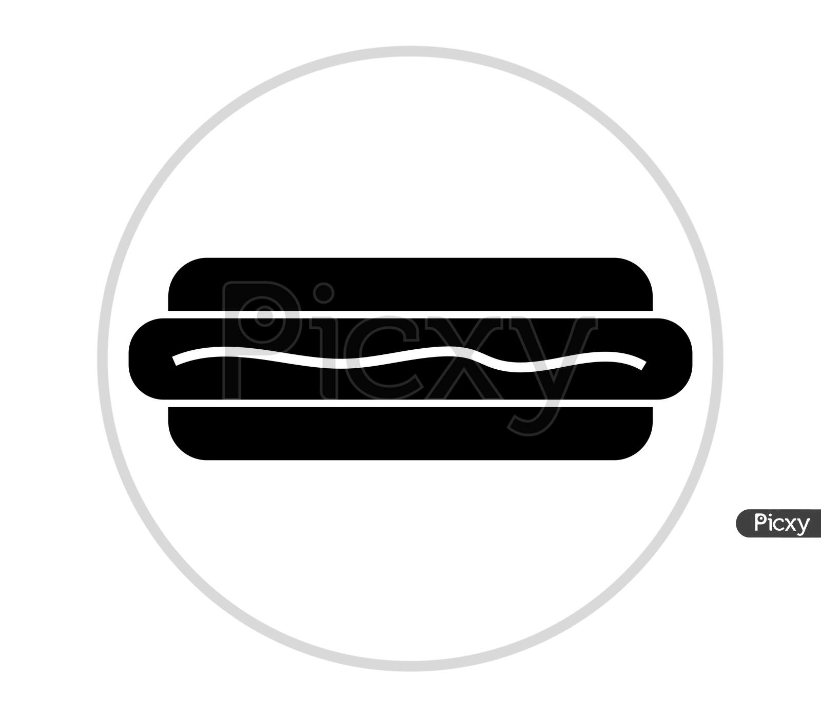 Hot Dog Icon Illustrated In Vector On White Background