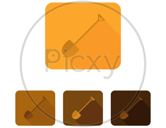 Shovel Icon Flat Design Illustrated In Vector On White Background