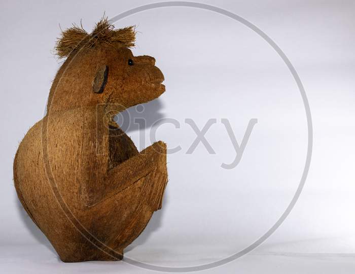 Carved Coconut Monkey