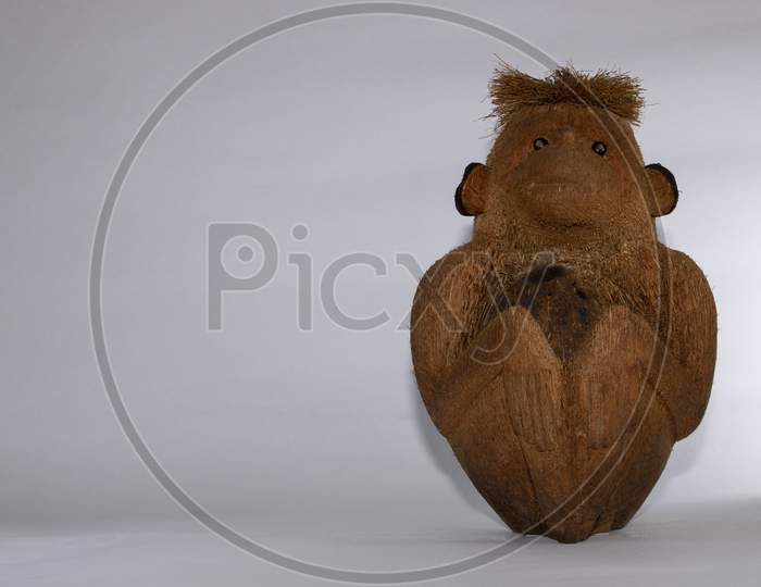 Carved Coconut Monkey