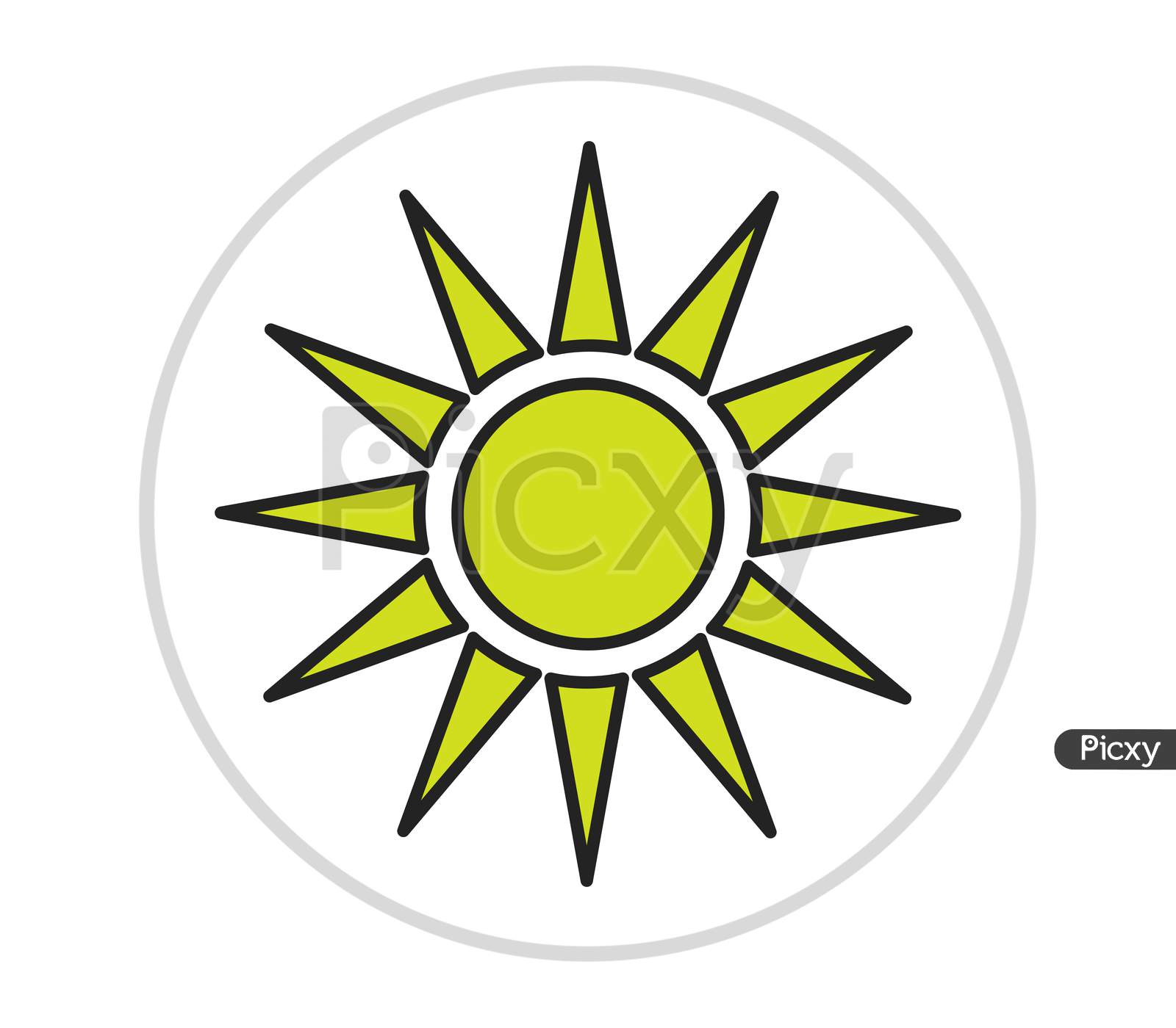 Sun Icon Illustrated In Vector On White Background
