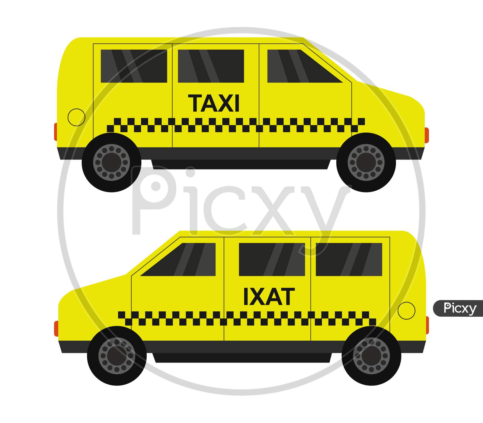 Taxi Van Icon Illustrated In Vector On White Background