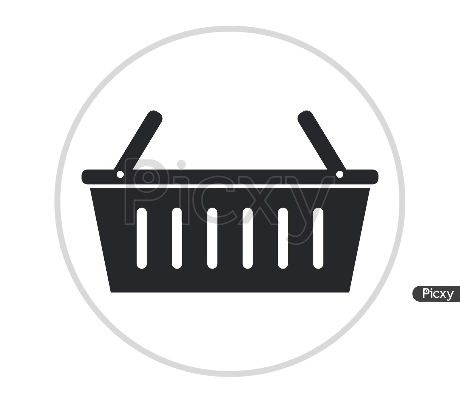 Basket Icon Illustrated In Vector On White Background