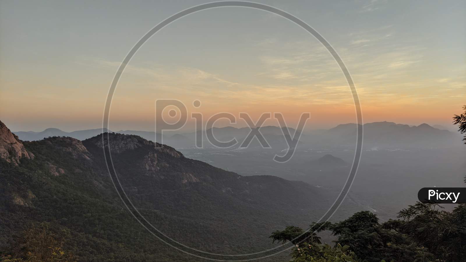 Sky and mountains, Nature photography, sunset.