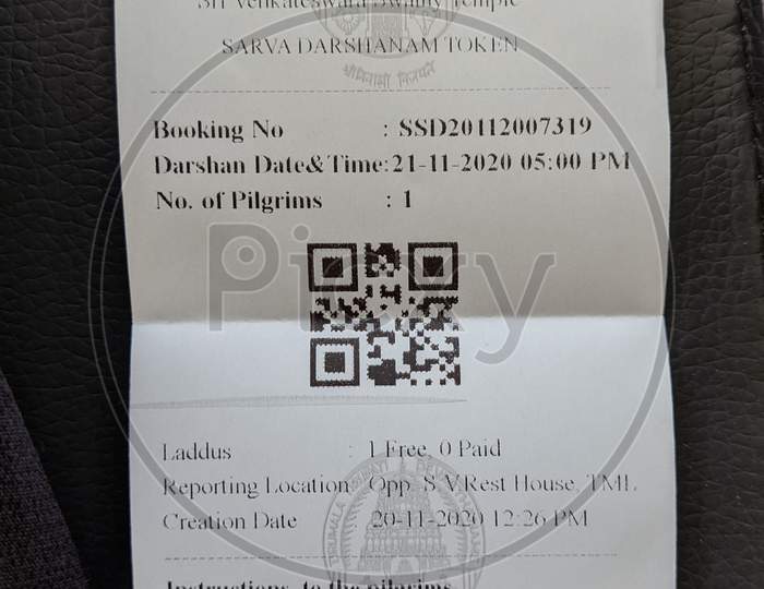Tirumala tirupati devasthanam sarvadarshanam ticket, tirumala temple free visiting ticket,  21 November 2020