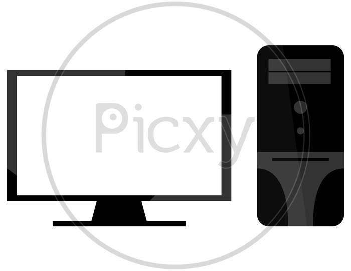 Computer Icon Illustrated In Vector On White Background