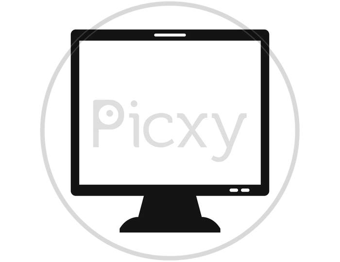 Computer Icon Illustrated In Vector On White Background