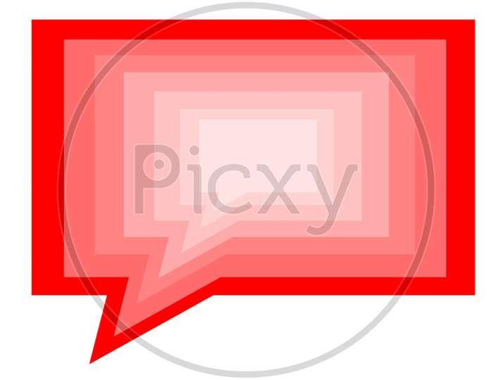 Illustrated Red Message Icon On White Background