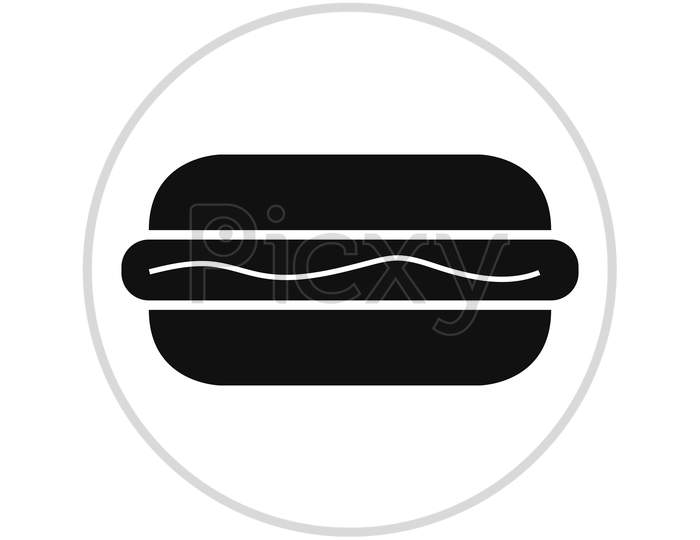 Hot Dog Icon Illustrated In Vector On White Background