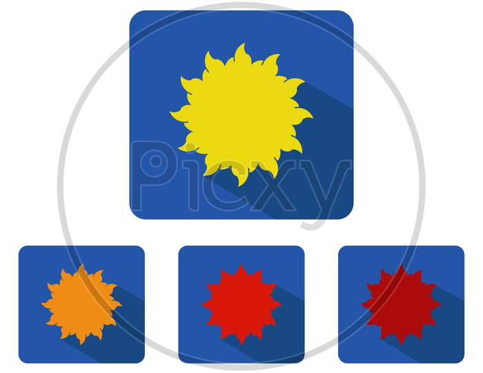 Flat Design Sun Icon Illustrated In Vector On White Background