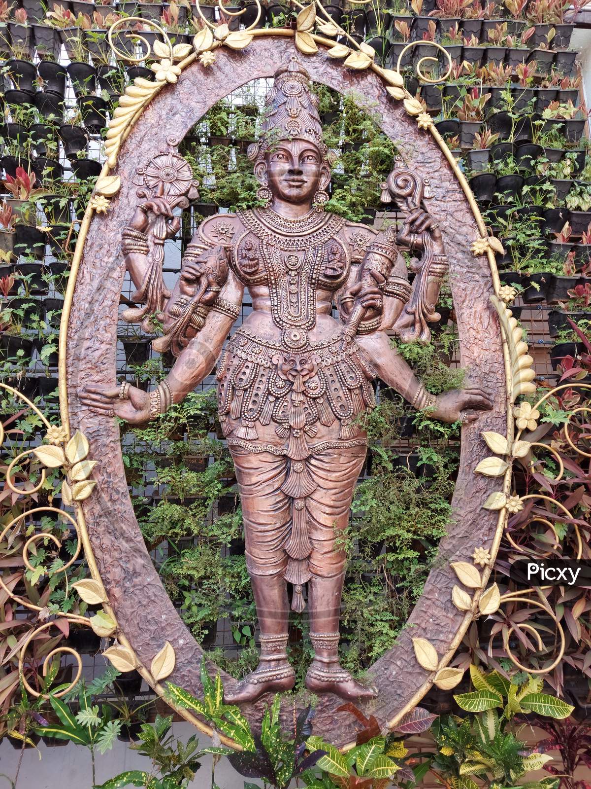 Sculpture at tirumala balaji temple. Lord balaji ,lord venkateswara