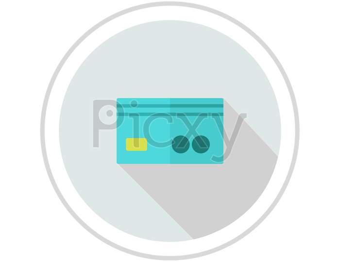 Bank Card Icon Illustrated In Vector On White Background