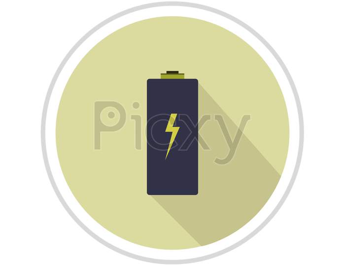 Battery Icon Illustrated In Vector On White Background