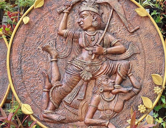 Sculptures at tirumala tirupati devasthanam temple. Hindu god sculpture. Balarama