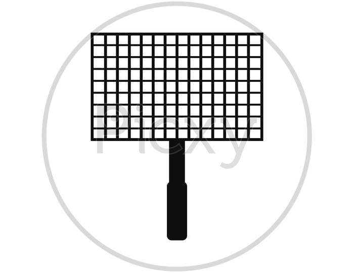 Barbecue Grill Icon Illustrated In Vector On White Background
