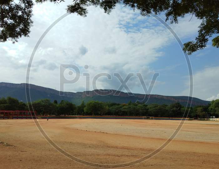 Tirumala Hill's covered with trees and open land