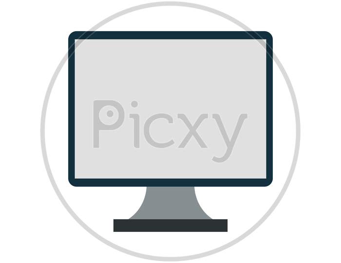 Monitor Icon Illustrated In Vector On White Background