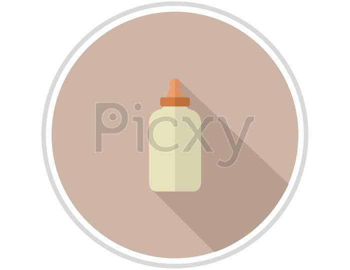 Baby Bottle Icon Illustrated In Vector On White Background