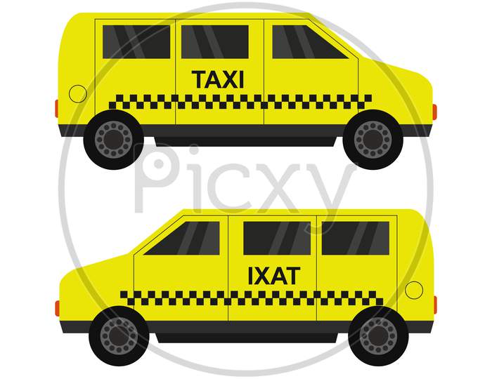 Taxi Van Icon Illustrated In Vector On White Background