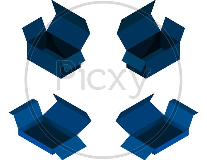 Isometric Box In Vector On A White Background