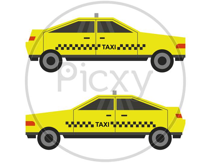 Taxi Icon Illustrated In Vector On White Background