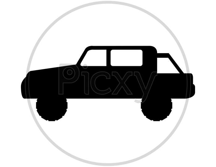 Jeep Icon Illustrated In Vector On White Background