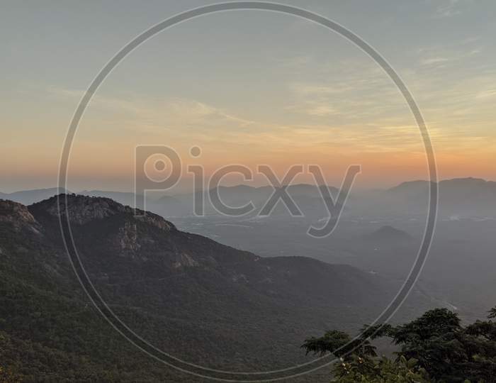Sky and mountains, Nature photography, sunset.