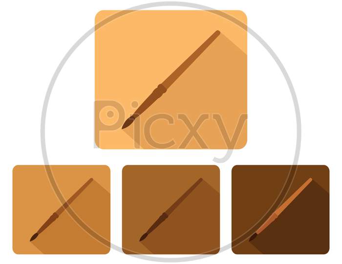 Flat Design Brush Icon Illustrated In Vector On White Background