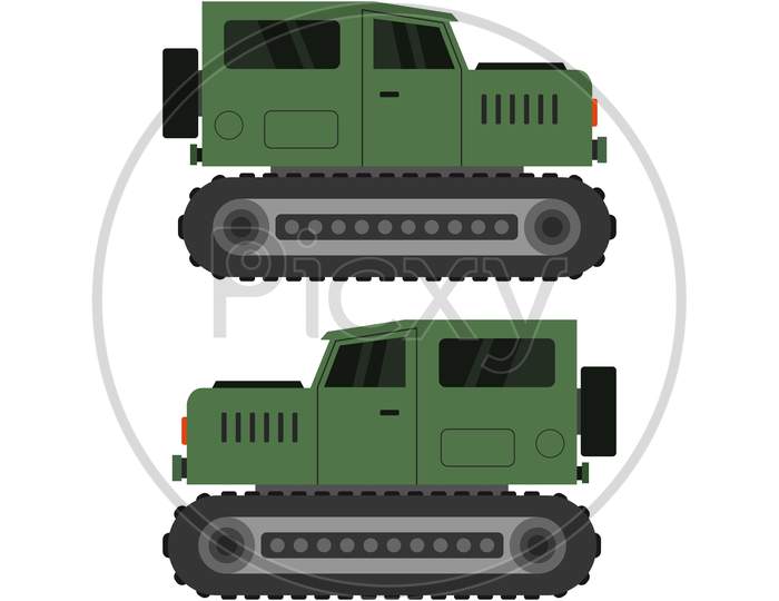 Military Jeep Icon Illustrated In Vector On White Background
