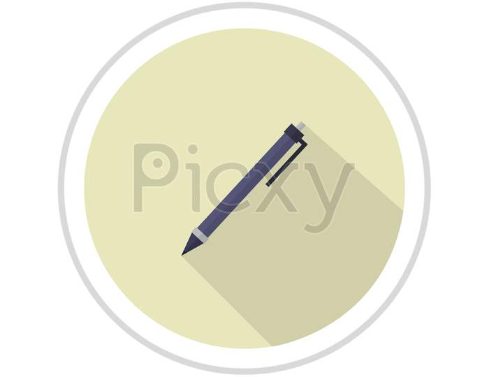 Pen Icon Illustrated In Vector On White Background