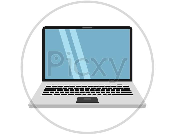 Laptop Icon Illustrated In Vector On White Background