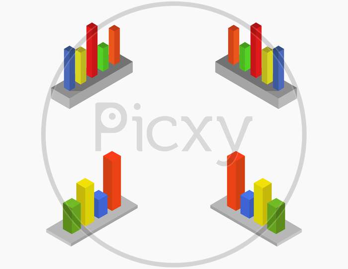 Bar Chart Icon Illustrated In Vector On White Background