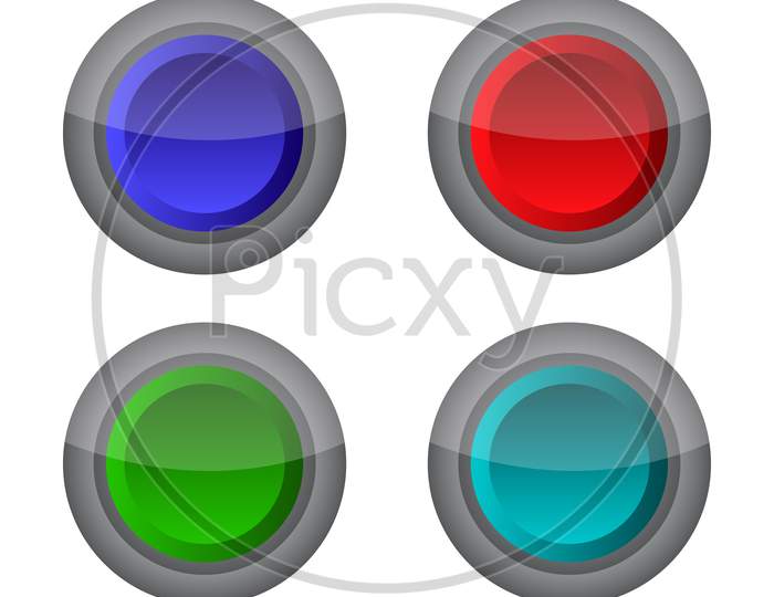 Web Button Illustrated In Vector On White Background