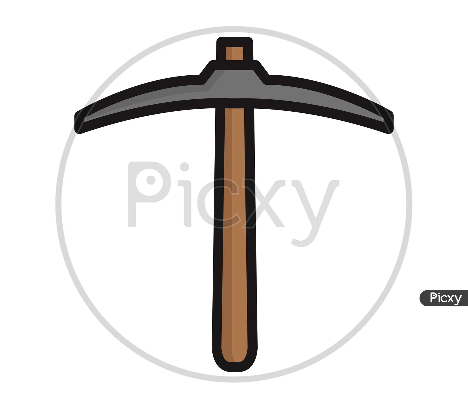 Pickaxe Icon Illustrated In Vector On White Background