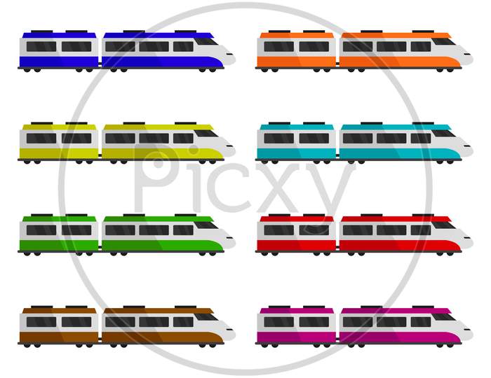Train Illustrated In Vector On A White Background