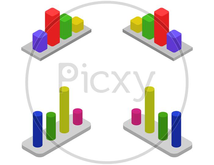 Bar Chart Icon Illustrated In Vector On White Background