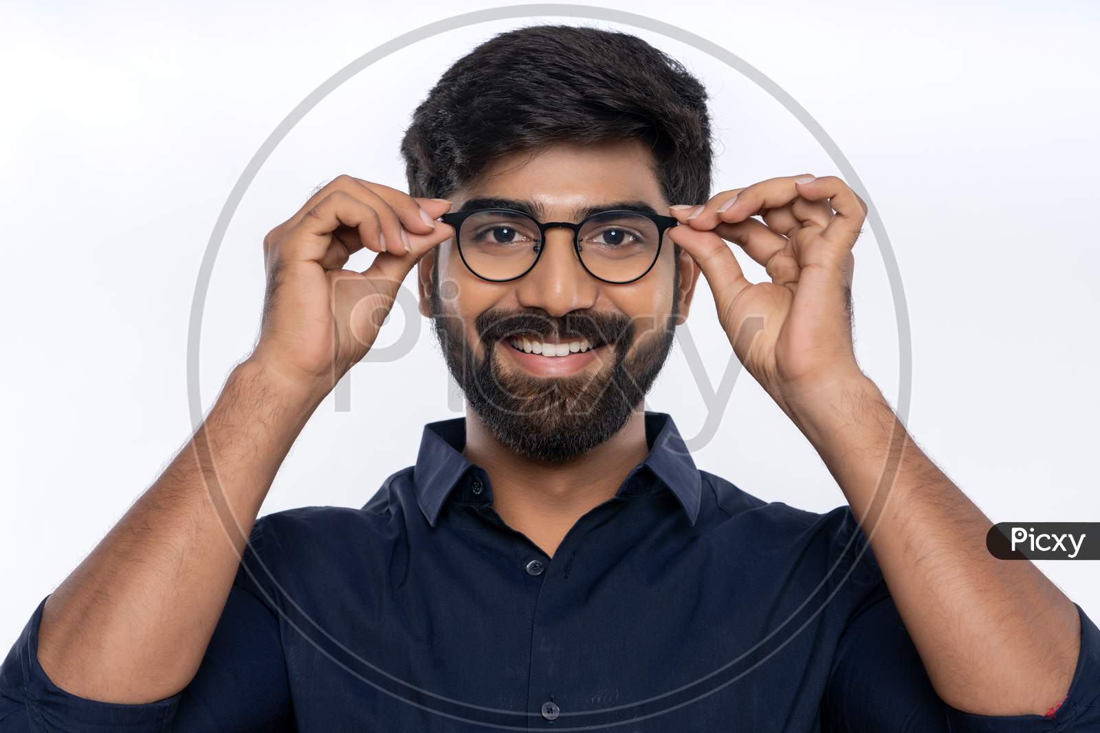 Indian young man with eye sight glasses