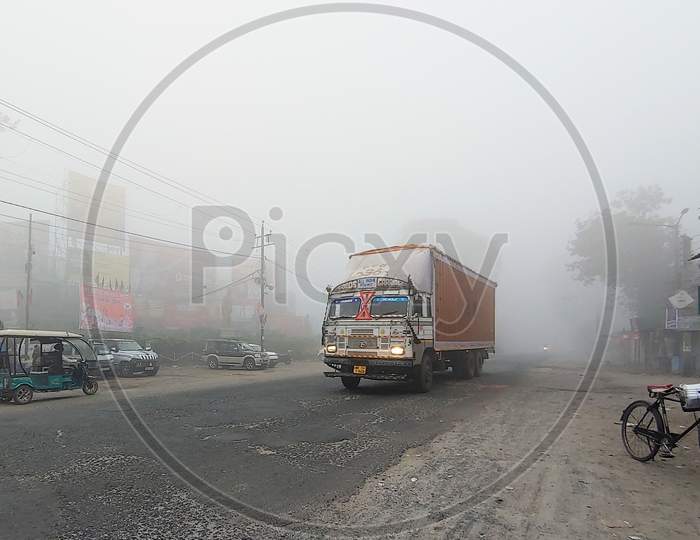 Truck in the Fog