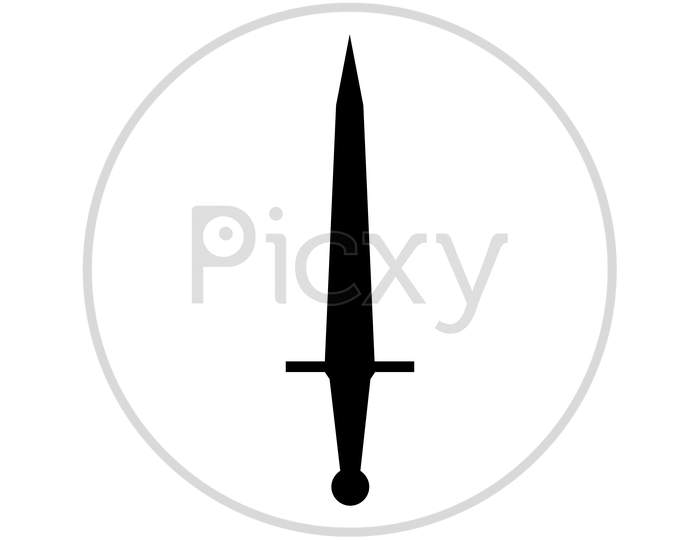 Sword Icon Illustrated In Vector On White Background
