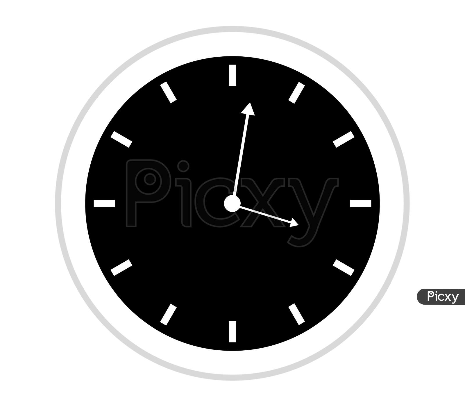 Clock Icon Illustrated In Vector On White Background