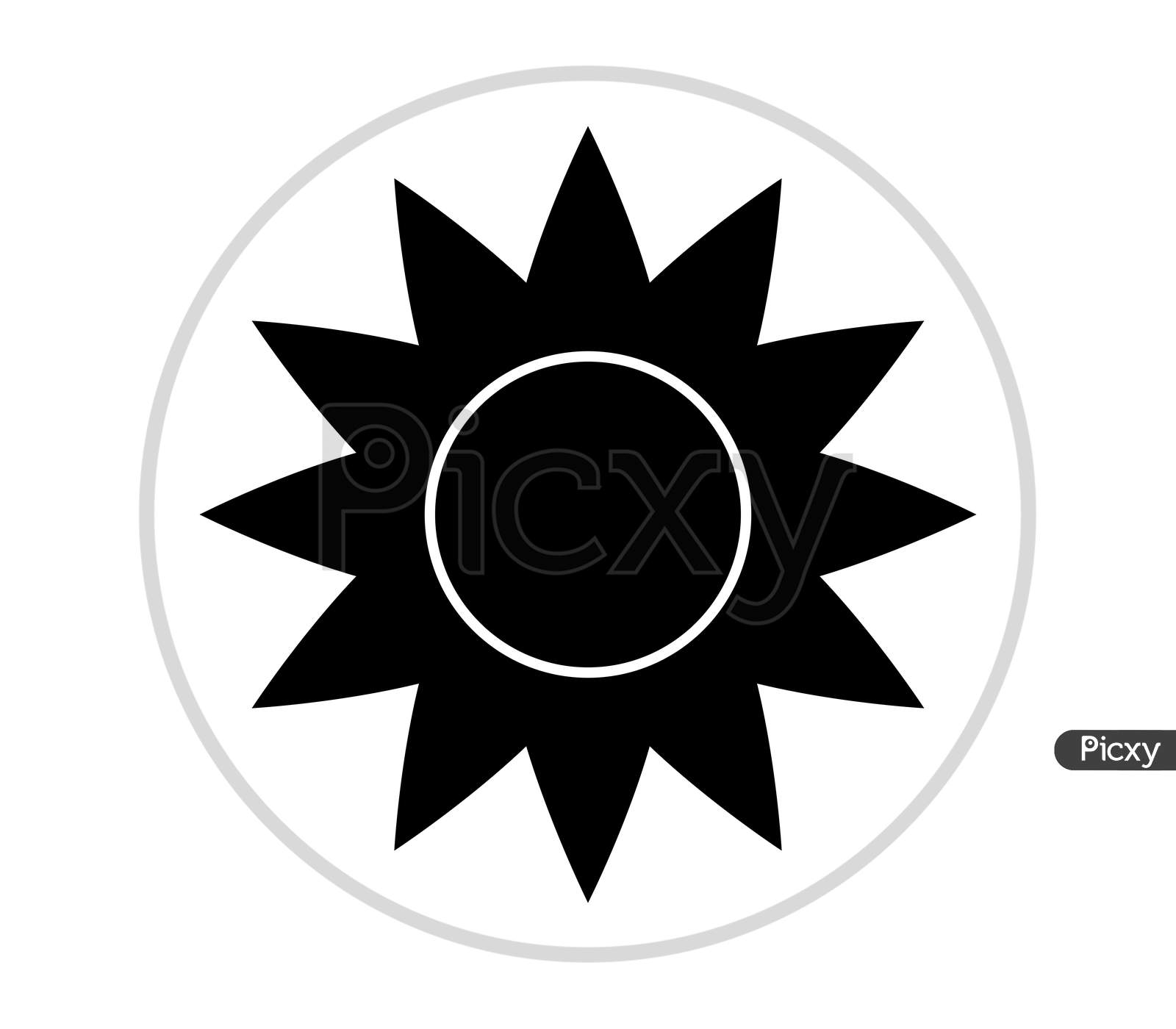 Sun Icon Illustrated In Vector On White Background