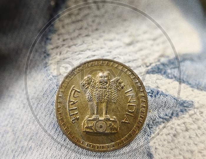Indian one rupees old coin
